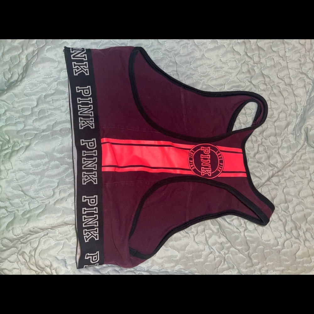Pink sports bra